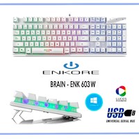 TECLADO ENKORE BRAIN - ENK 603W BLANCO